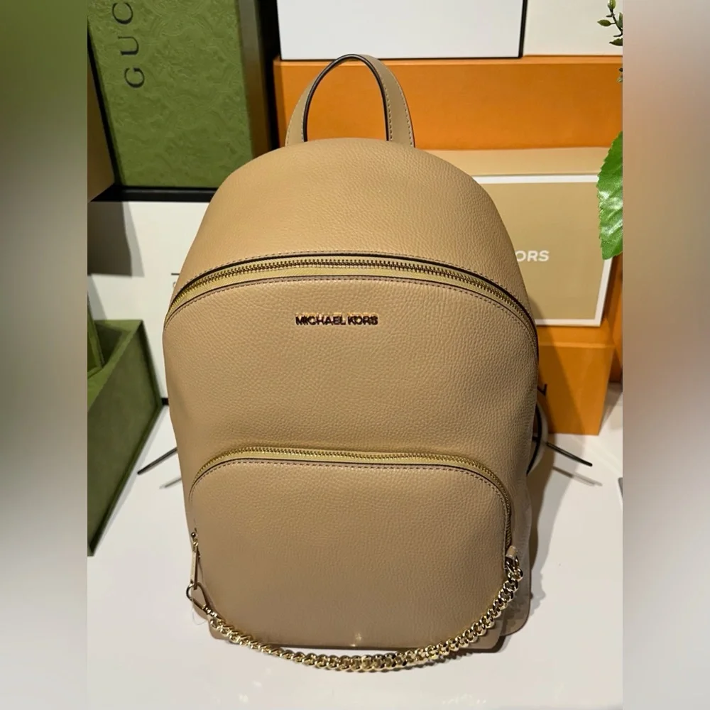 🆕MICHAEL KORS JET SET MD W/chain Non-leather Vegan Material